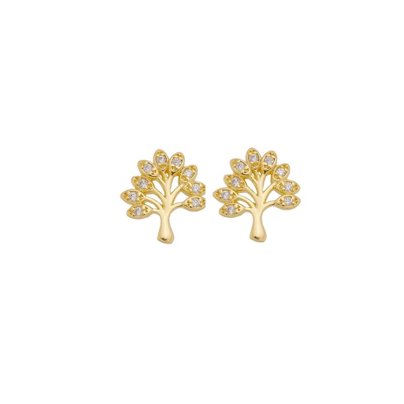 BRINCO ÁRVORE DA VIDA  BANHADO A OURO 18K SEMIJOIA