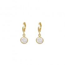 BRINCO ARGOLINHA COM PONTO DE LUZ SEMIJOIA  BANHADO A OURO 18K