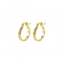 BRINCO ARGOLA PEQUENA TRABALHADA BANHADA OURO 18K SEMIJOIA