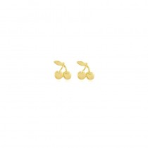 BRINCO INFANTIL CEREJINHA SEMIJOIA BANHADA OURO 18K
