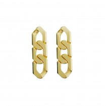 BRINCO DE ELOS ESTILO CORRENTE  BANHADO A OURO 18K SEMIJOIA