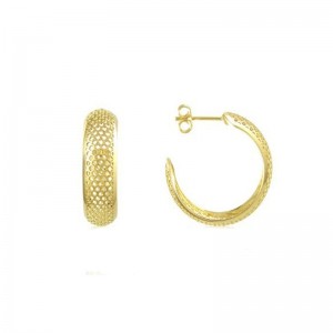 BRINCO DE ARGOLA MÉDIA VAZADA BANHADO A OURO 18K