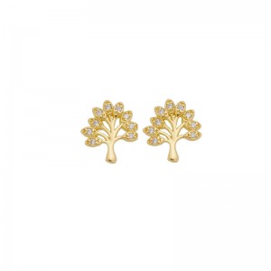 BRINCO ÁRVORE DA VIDA  BANHADO A OURO 18K SEMIJOIA